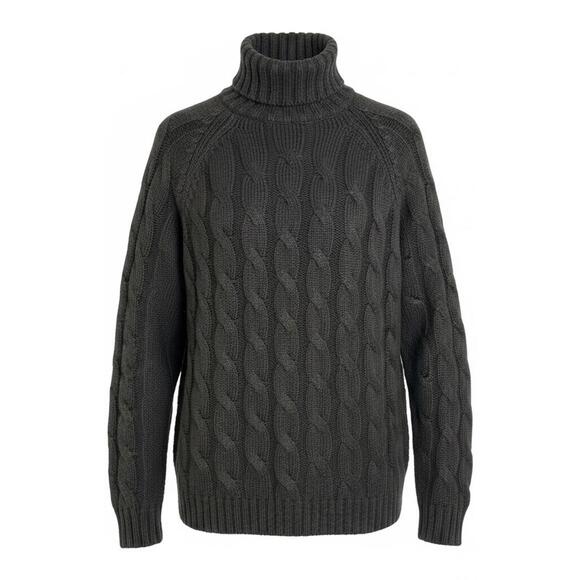 Other - Black Cable Knit Turtleneck Sweater
